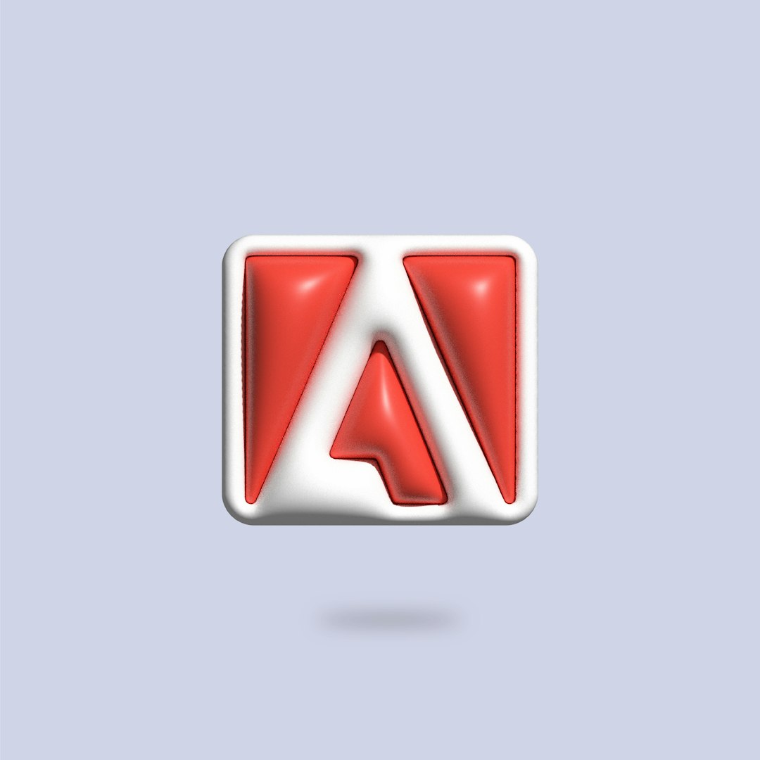 Adobe cloud icon in inflated and 3d form