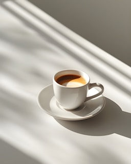 a cup of coffee sitting on top of a saucer