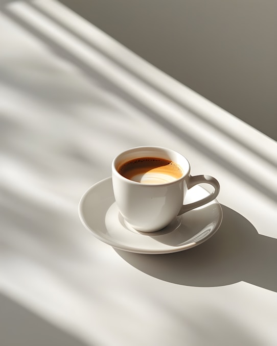 a cup of coffee sitting on top of a saucer