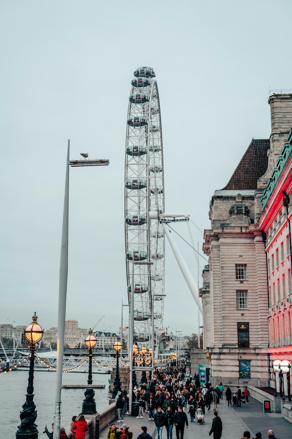 a ferris wheel in the middle of a city