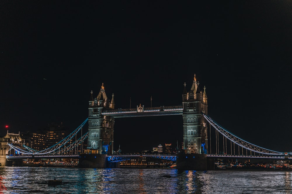 a night view of the tower bridge in london