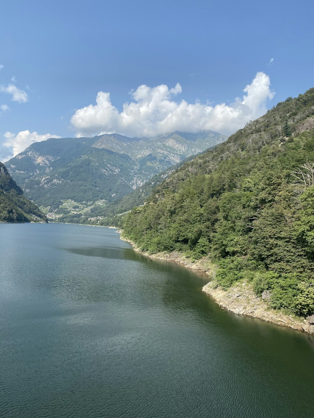 a large body of water surrounded by mountains