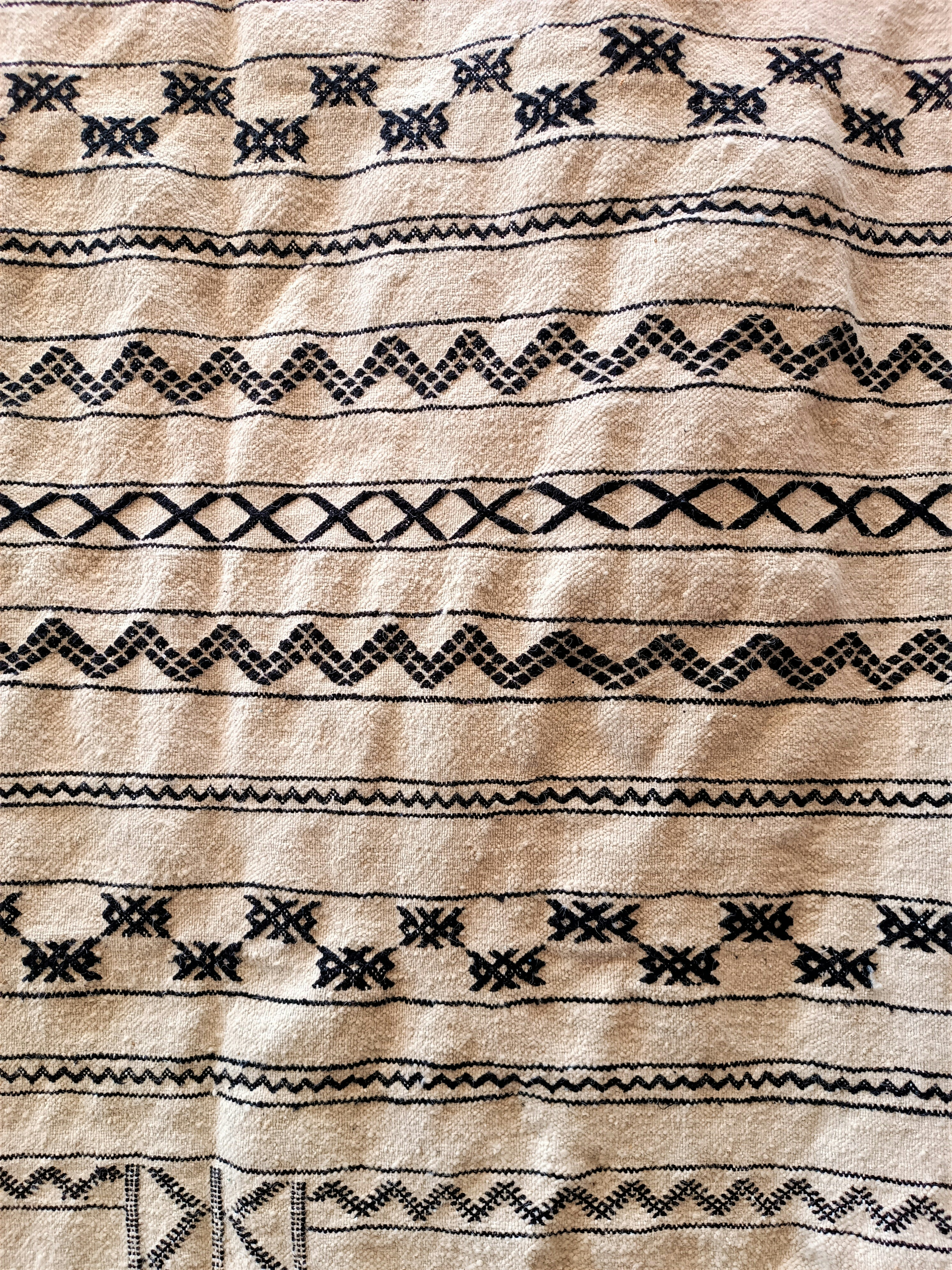 a close up of a blanket with a design on it