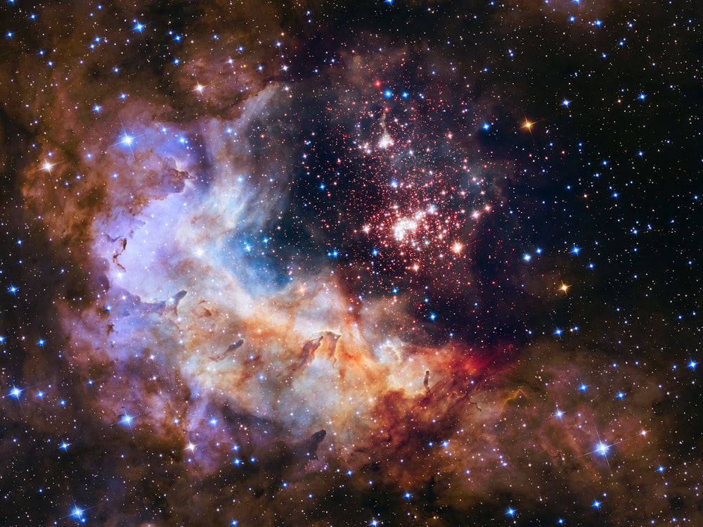 a large star cluster in the middle of a sky filled with stars
