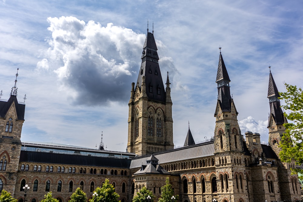 a large building with a clock tower on top of it