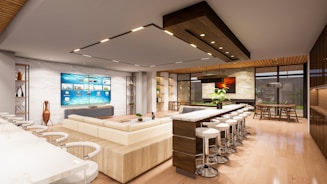 Salón con muchas sillas y sofás empresa limpieza de Marbella Air