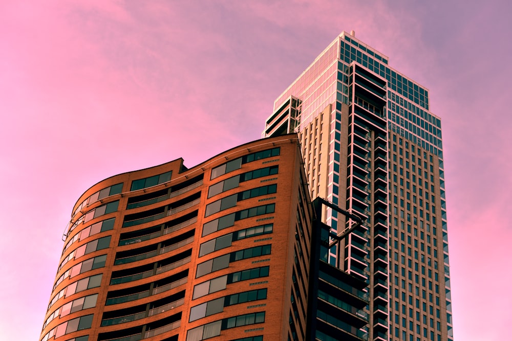 a tall building with a street light in front of it