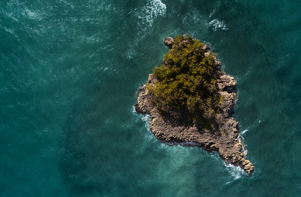 a small island in the middle of the ocean