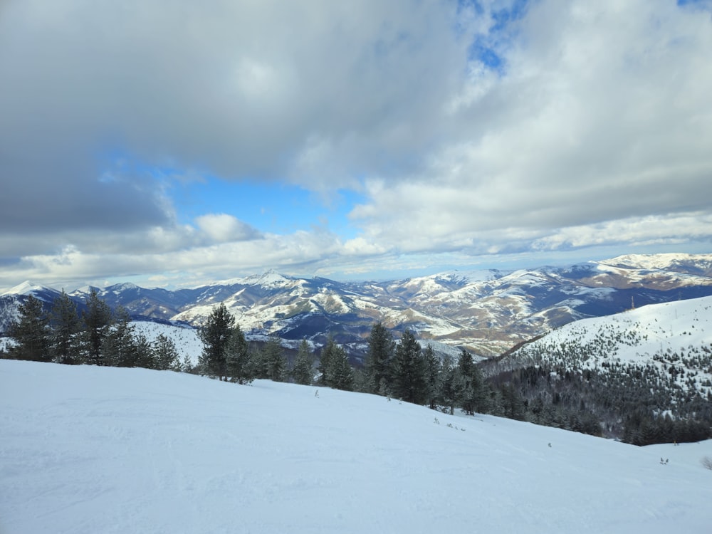 a person on skis on a snowy slope