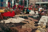 a market with lots of different types of vegetables