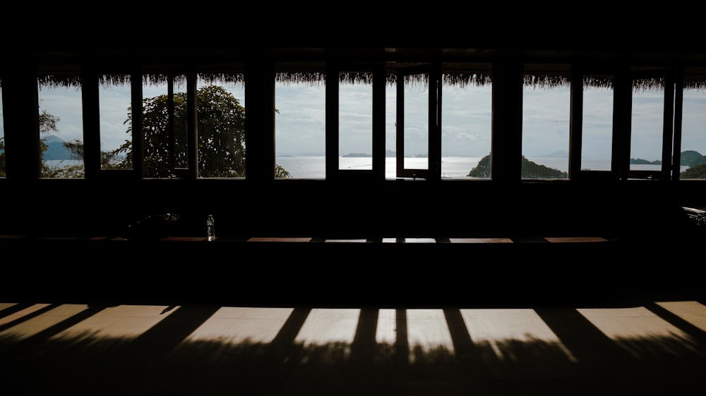 a view of a body of water through a window