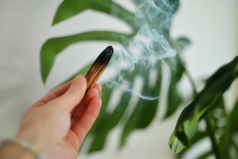 a person holding a cigarette in their hand