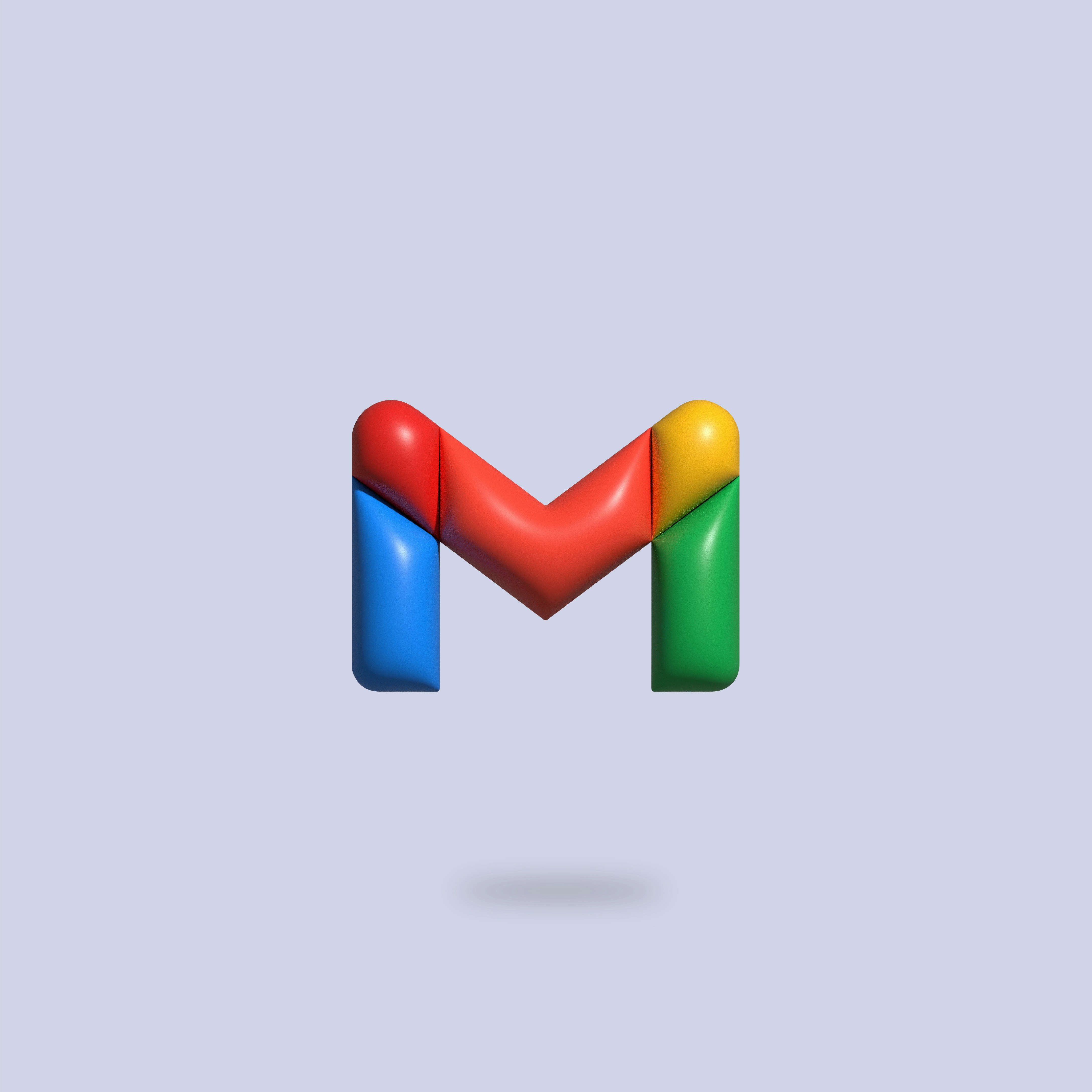 Gmail inflated logo 3d design