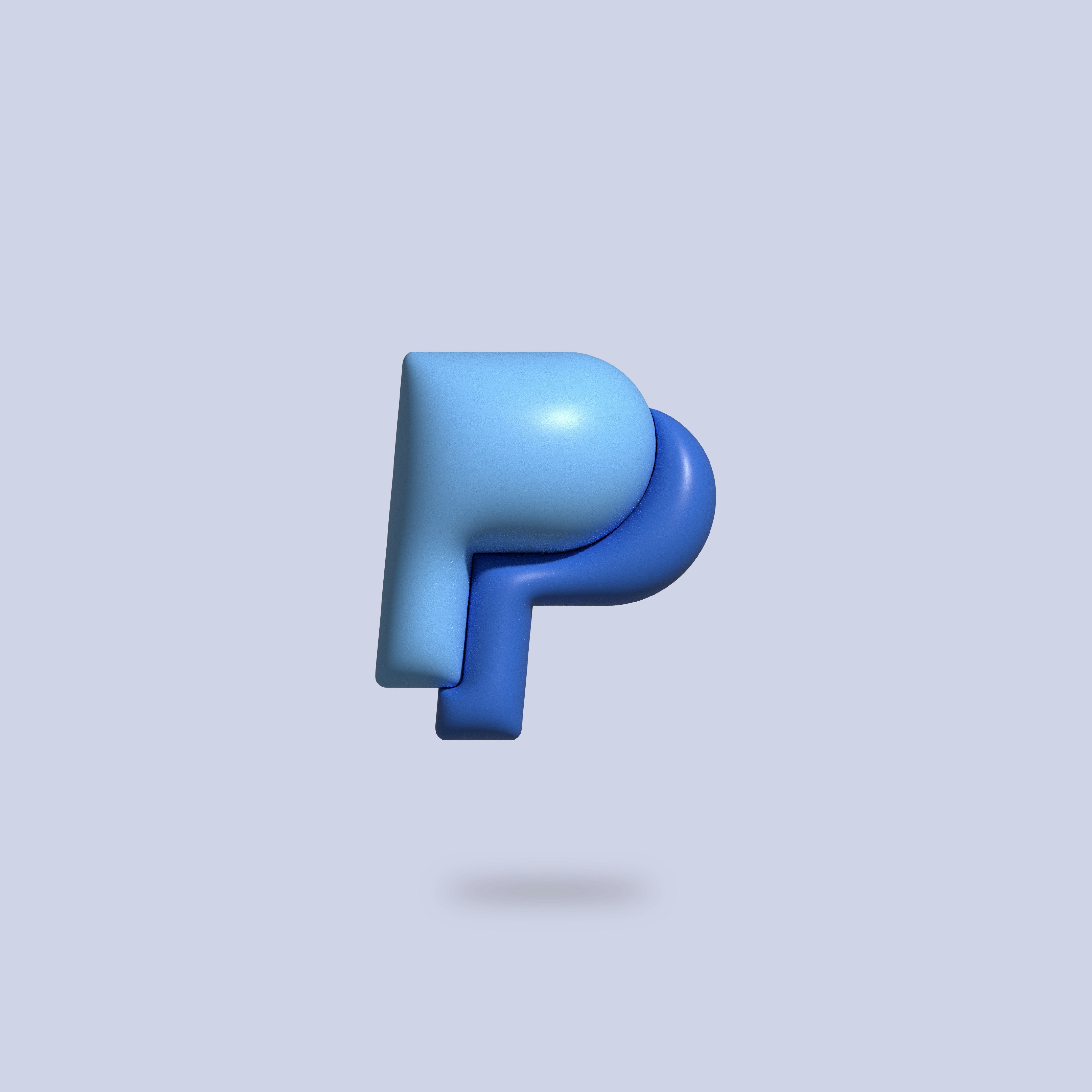 Paypal inflated logo 3d design