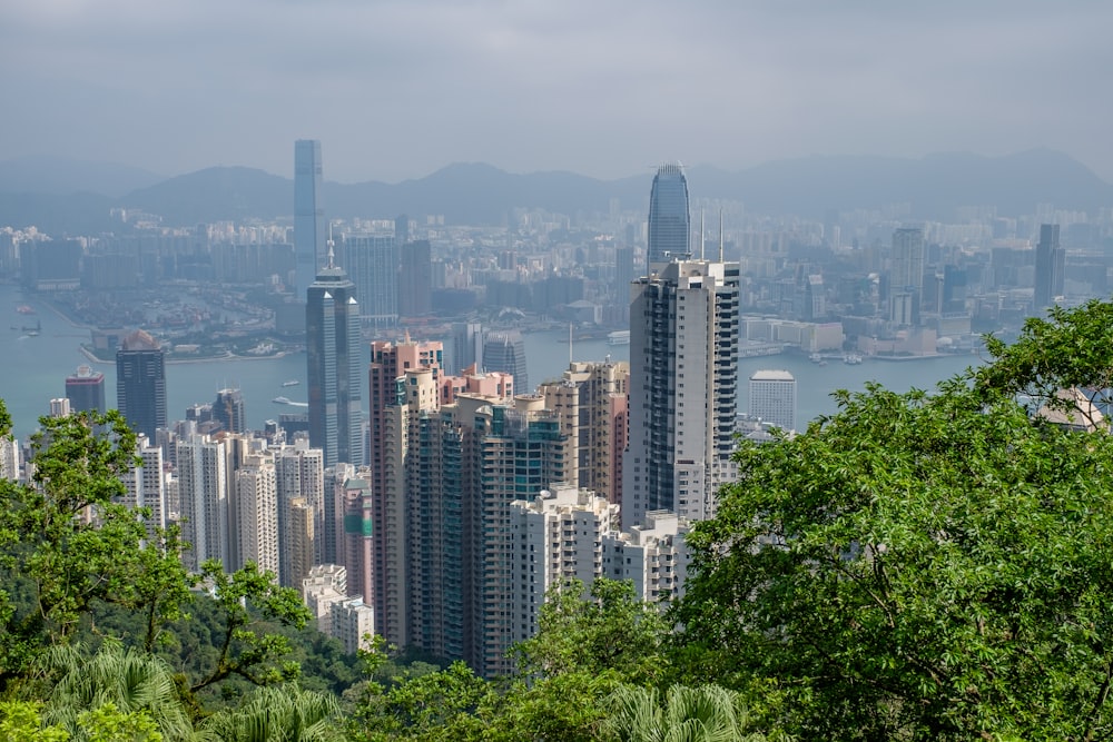 a view of a large city from a hill