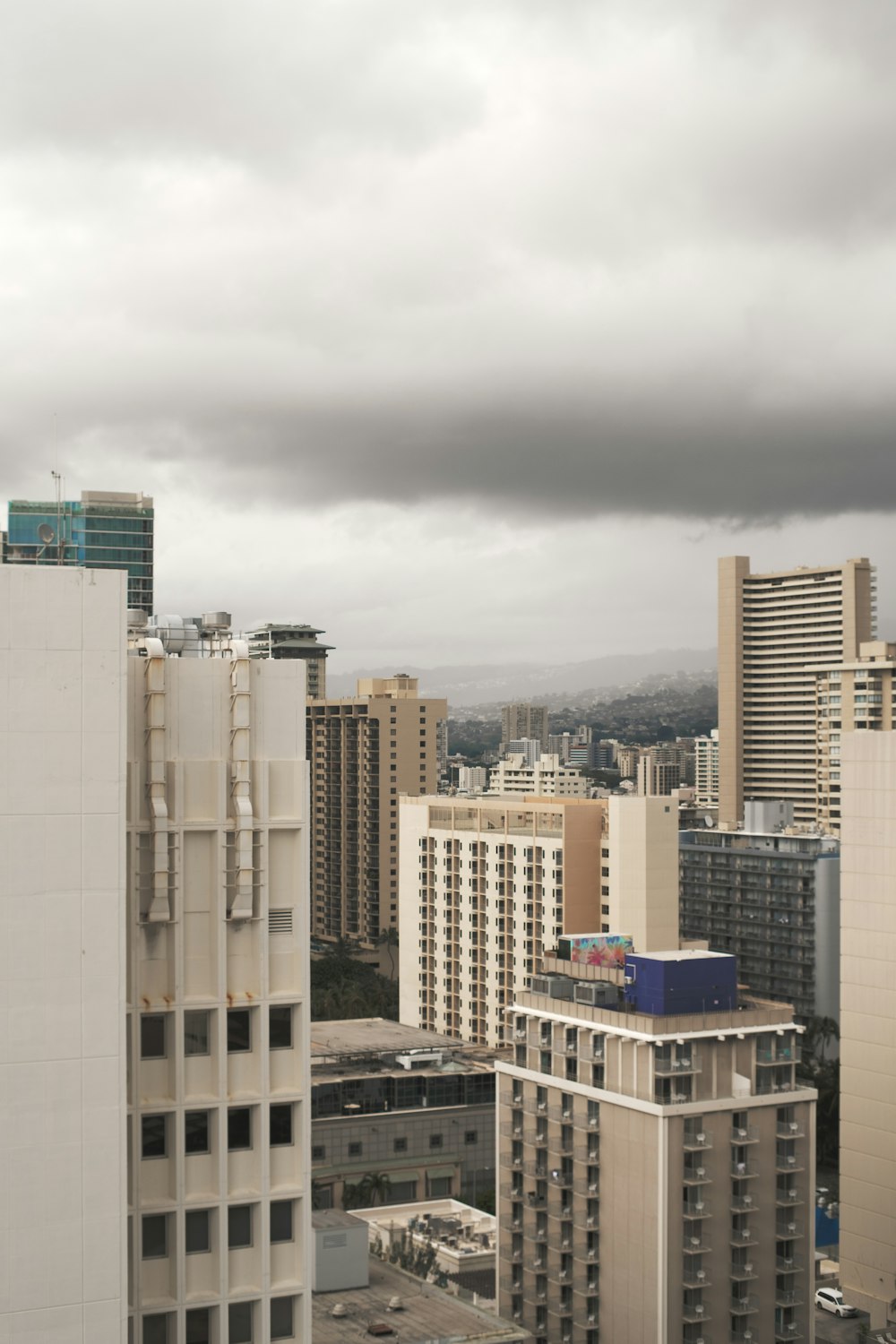 a view of a city from a tall building