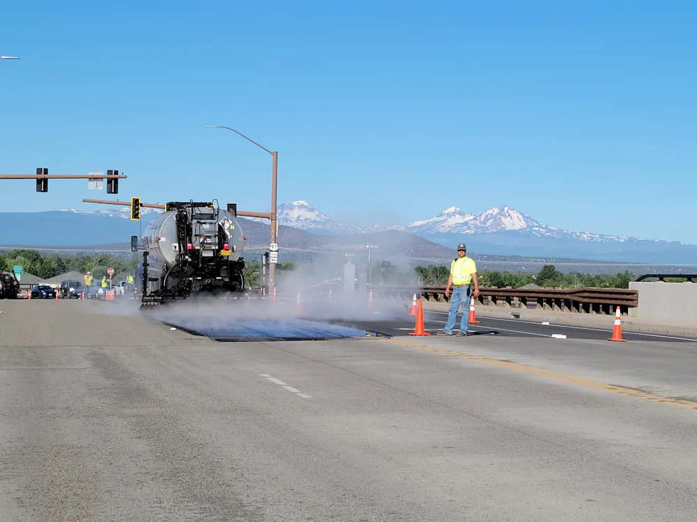 Regions Paving crew member on a jobsite