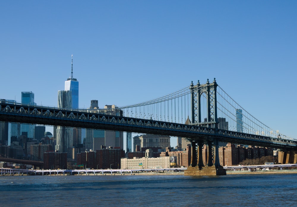 a large bridge spanning over a large body of water