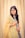 a woman in a yellow and blue sari