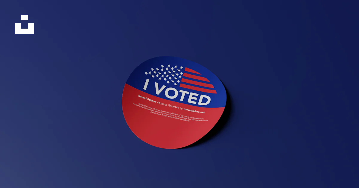 A red, white and blue sticker that says i vote photo – Free Election ...