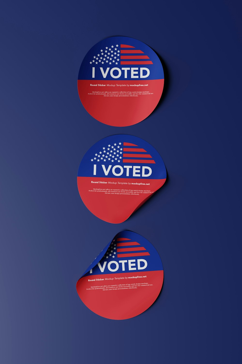 two stickers with the words i vote on them