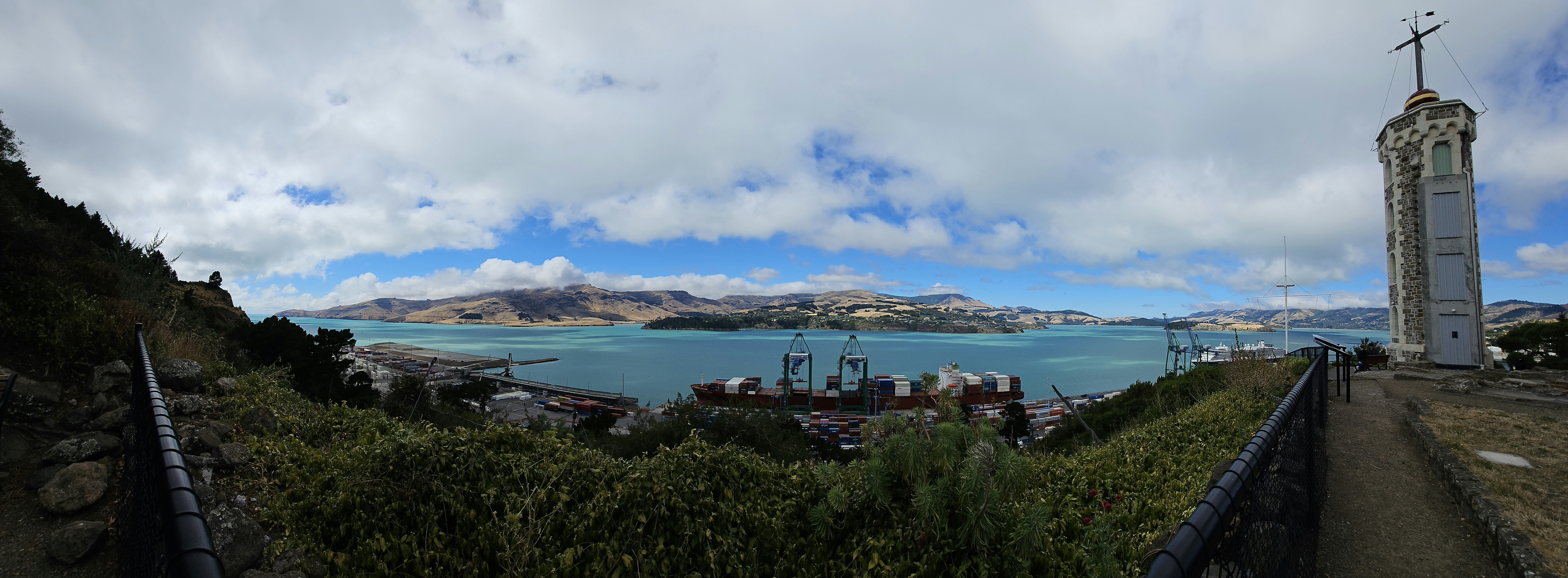 a view of a body of water from a hill