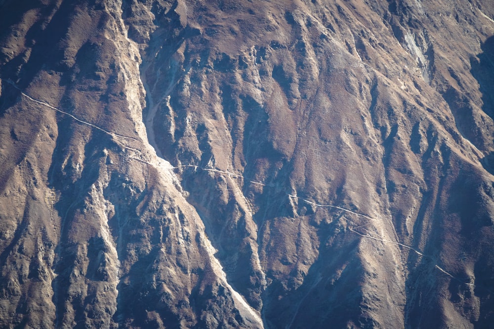 an aerial view of a rocky mountain range