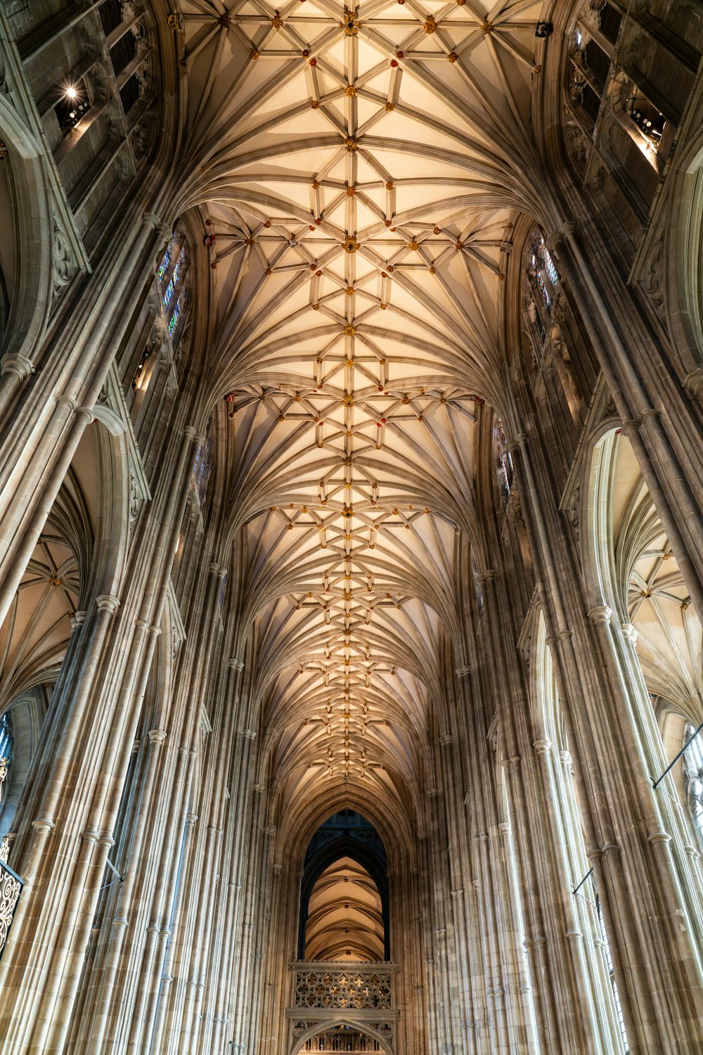 a large cathedral with a vaulted ceiling and many windows