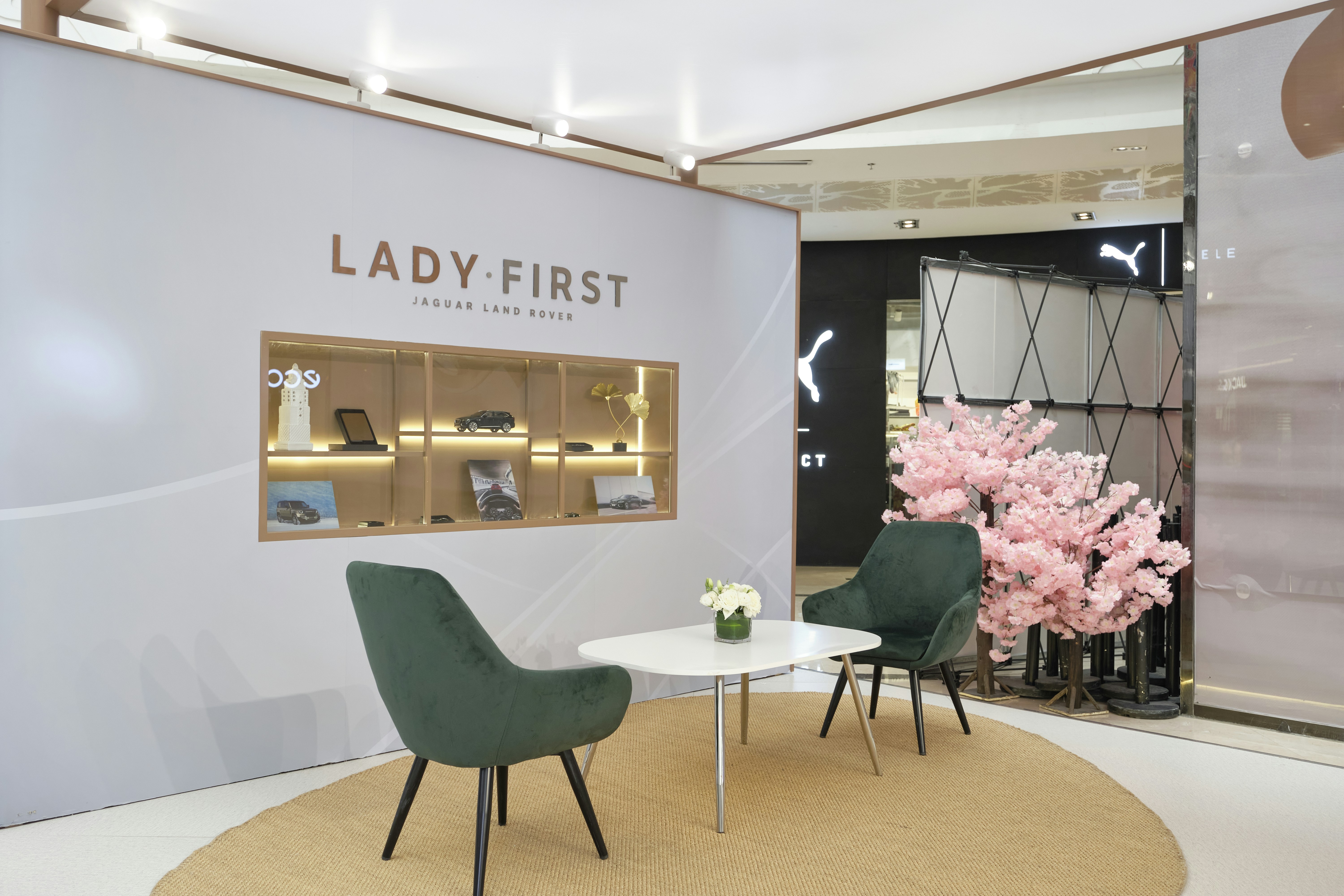 a white table and chairs in a room