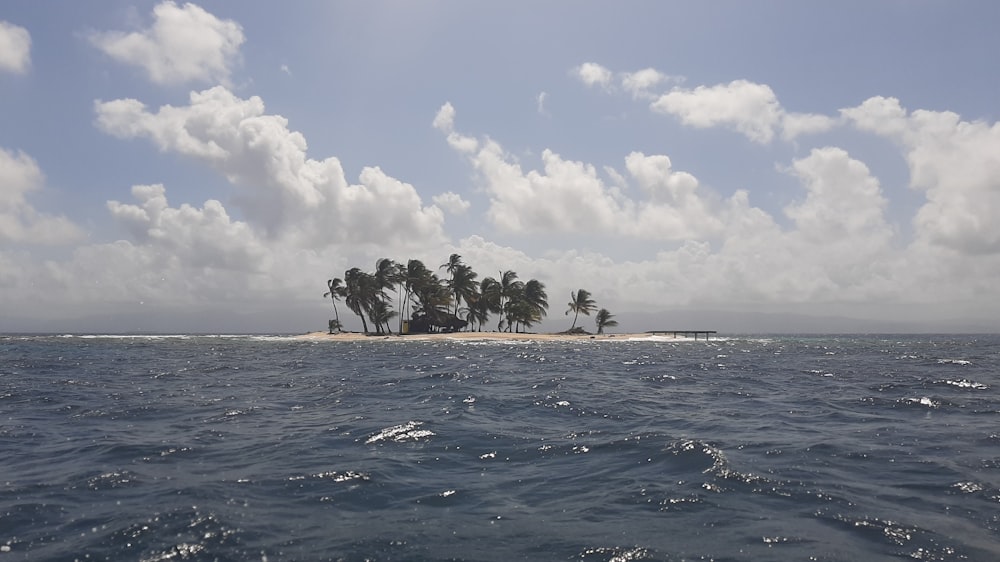 a small island in the middle of the ocean