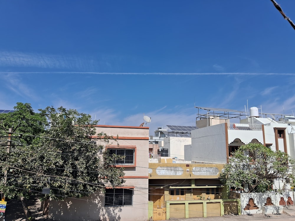 a view of a building with a sky background