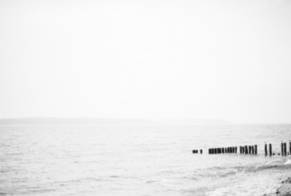 a black and white photo of a body of water