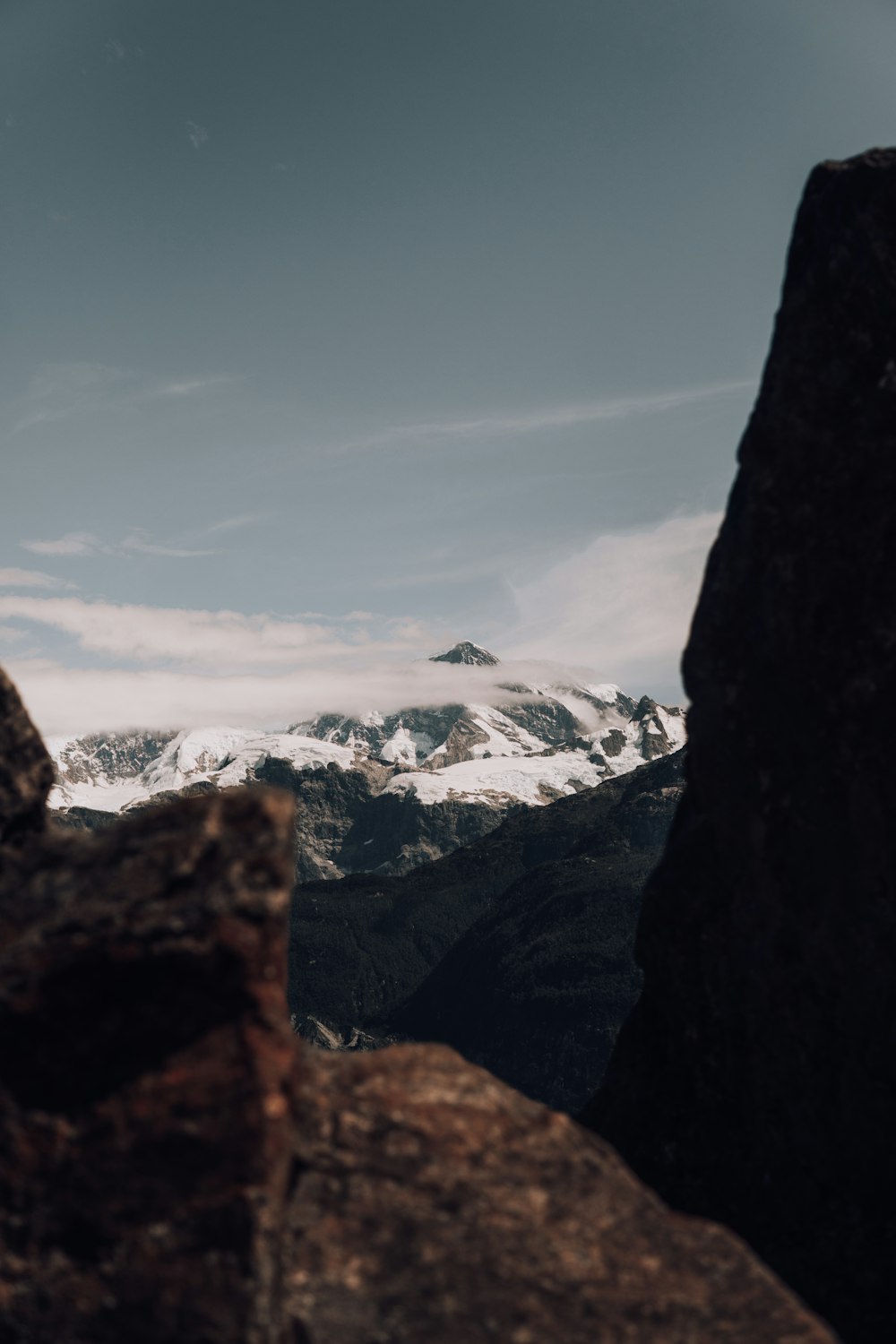 a person standing on top of a mountain