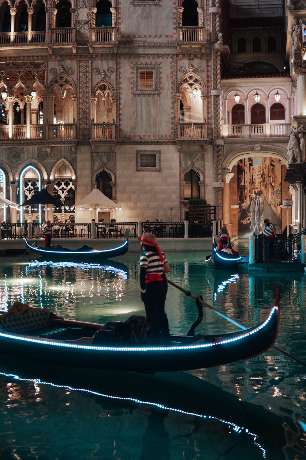 a gondola in the middle of a large building