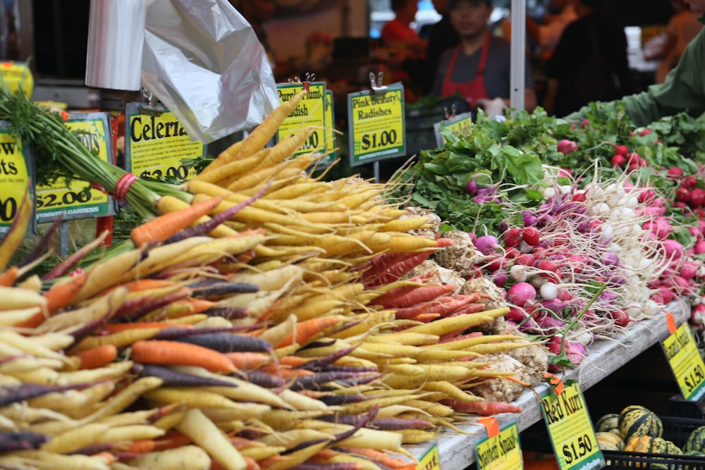 a bunch of vegetables that are on a table