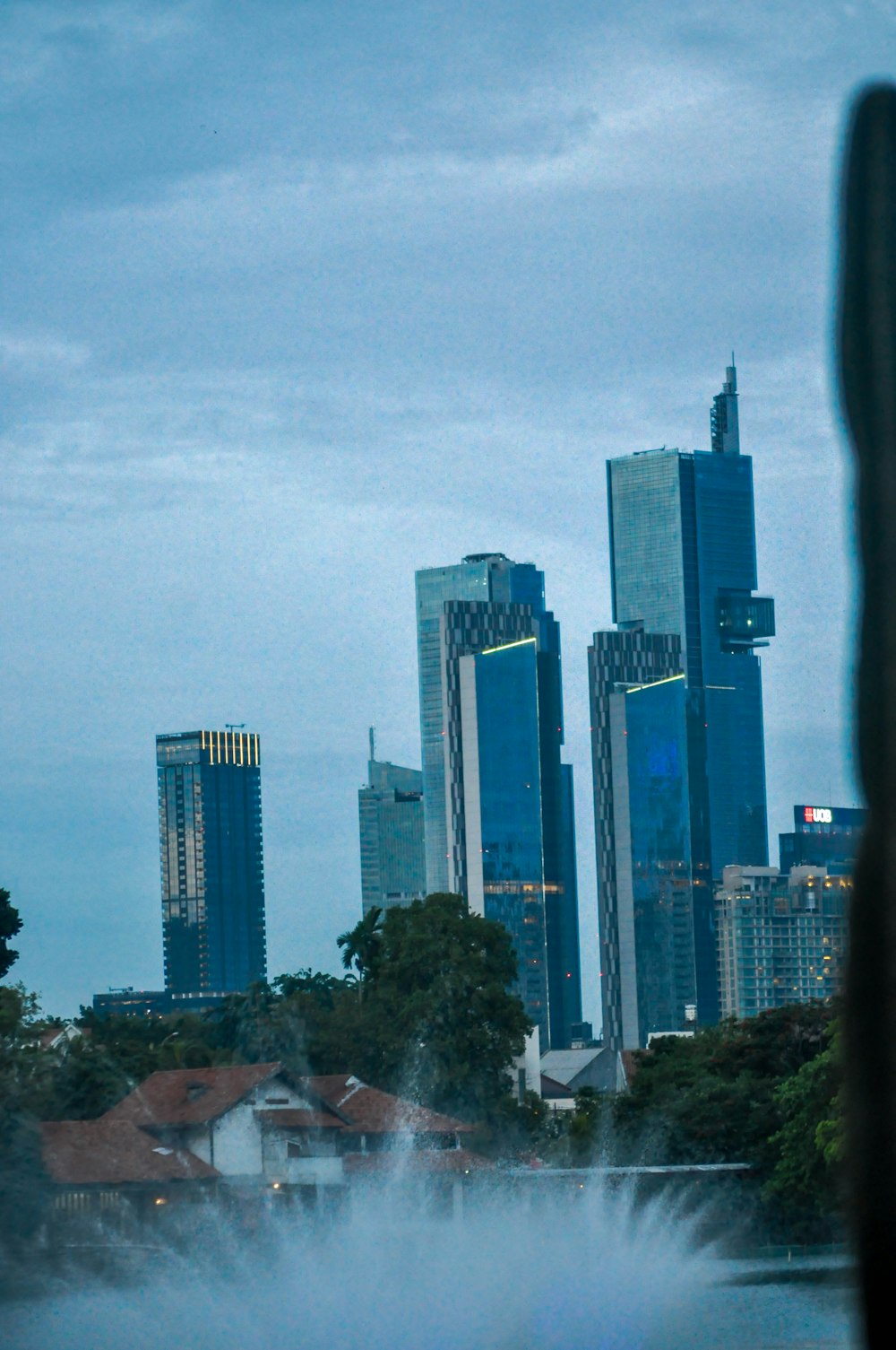 a view of a city skyline from across a body of water