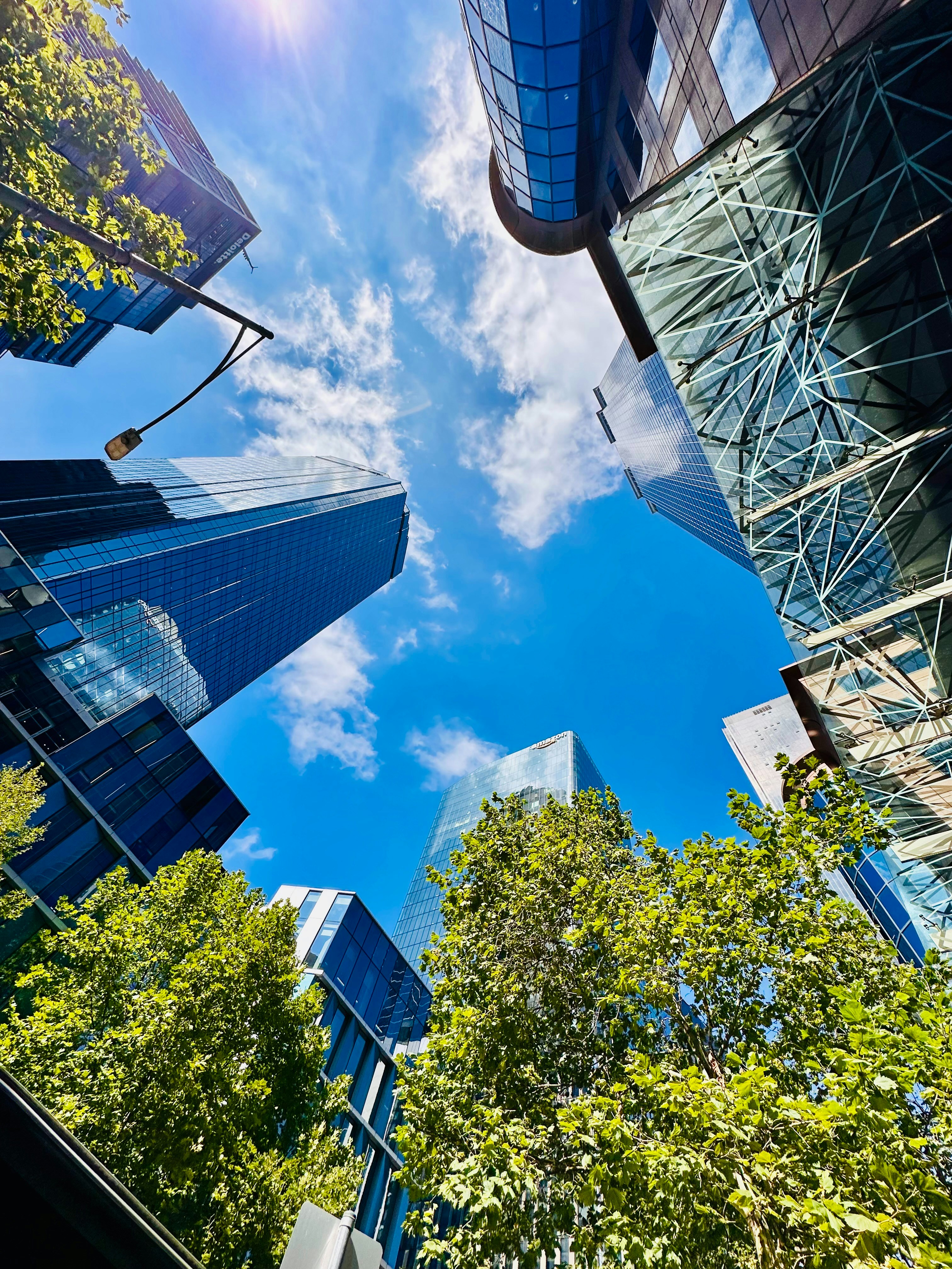 a group of tall buildings sitting next to each other