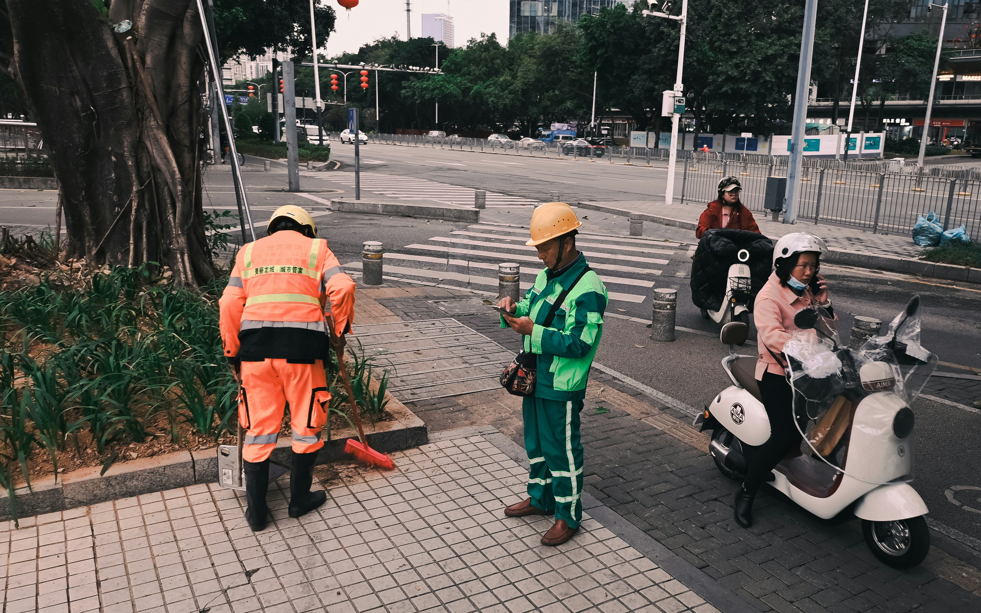 Group of people on roadside