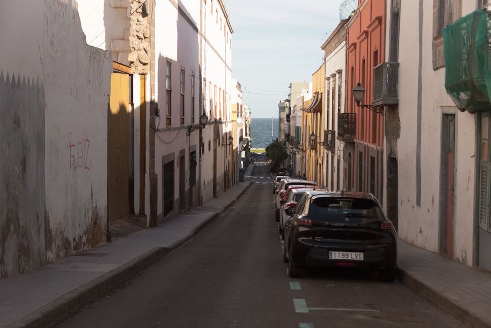 a car parked on the side of a street