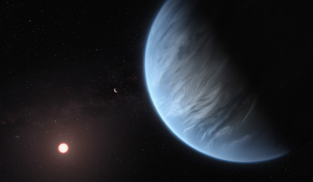 an artist's rendering of a planet and a star