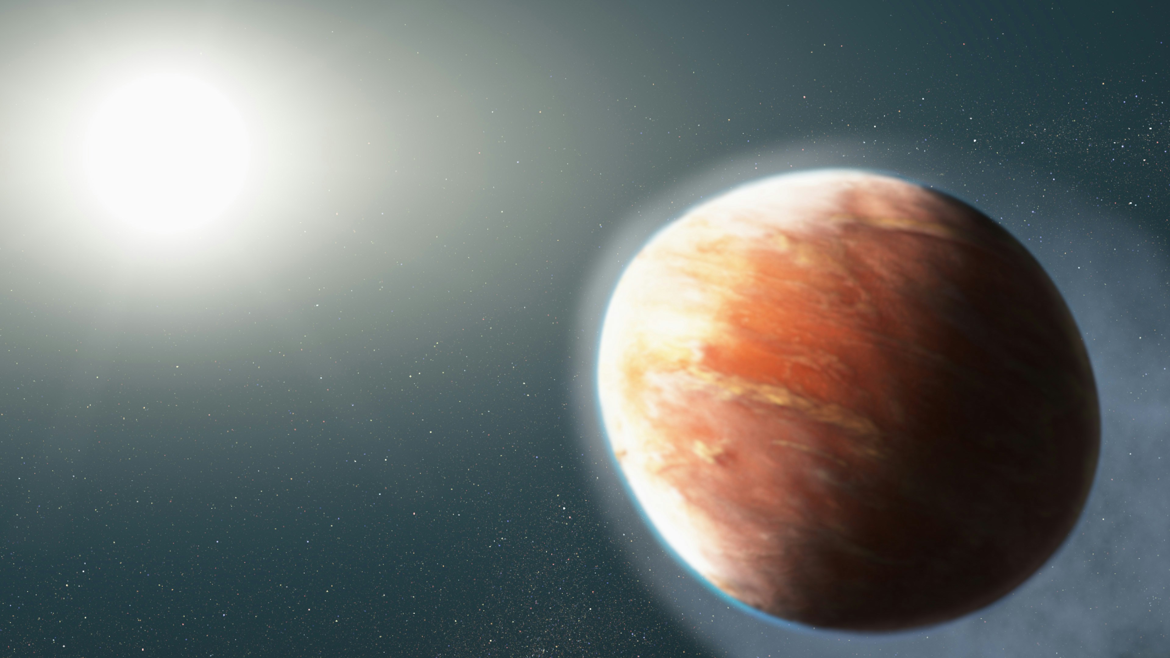 an artist's rendering of a planet with a star in the background