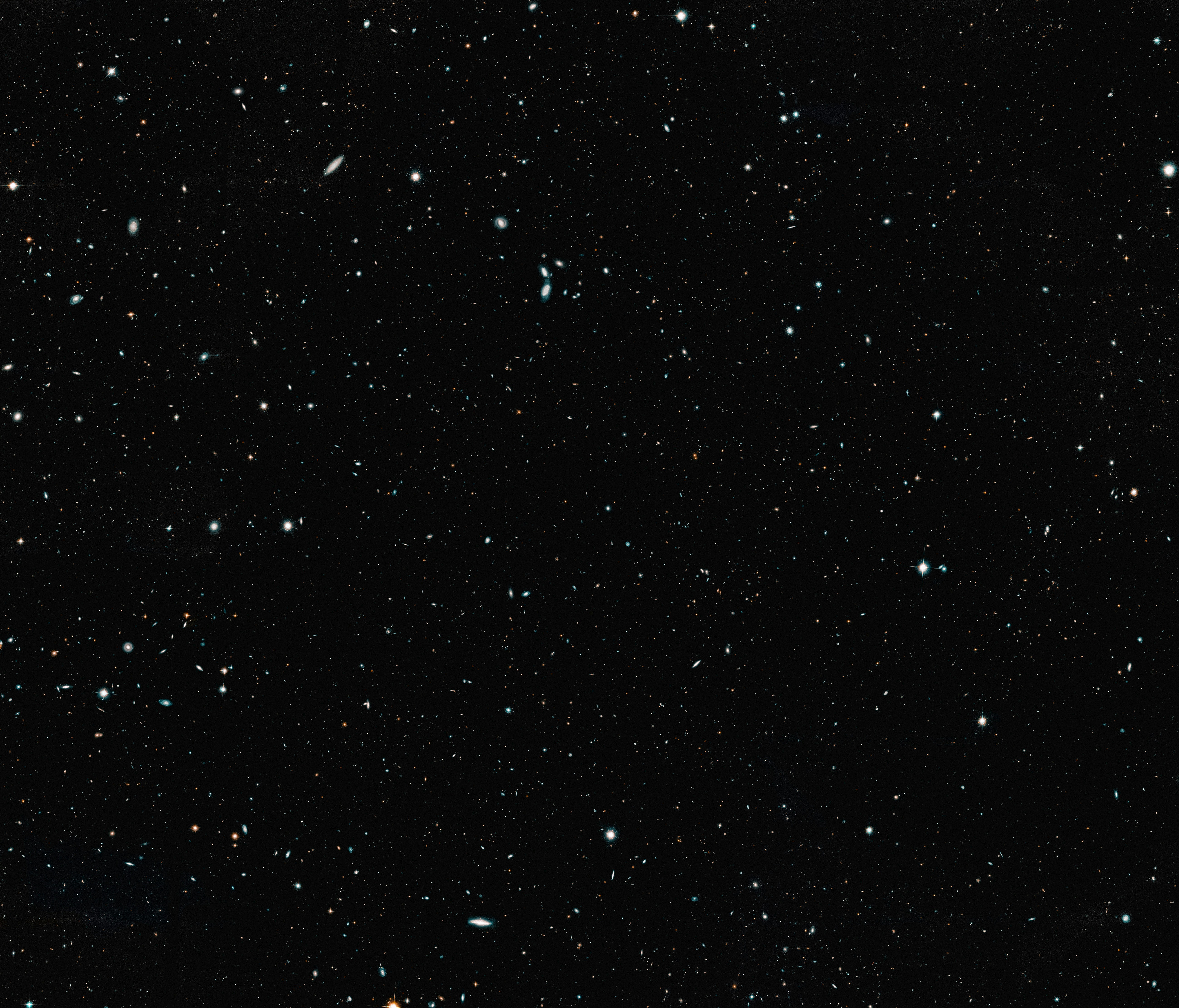 a black sky filled with lots of stars, Hubble Legacy Field Crop Caption: Hubble