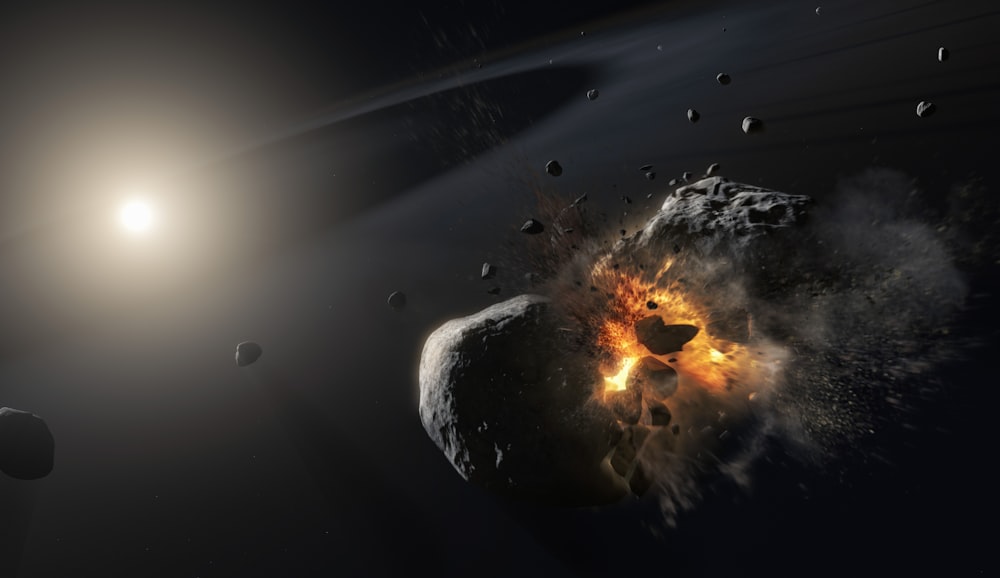 an artist's impression of a collision between two planets
