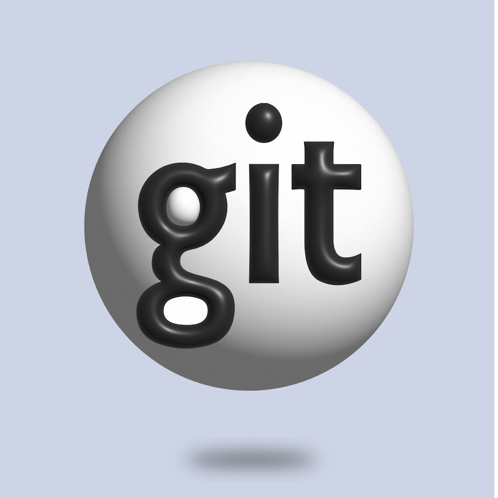 una bola blanca con la palabra git