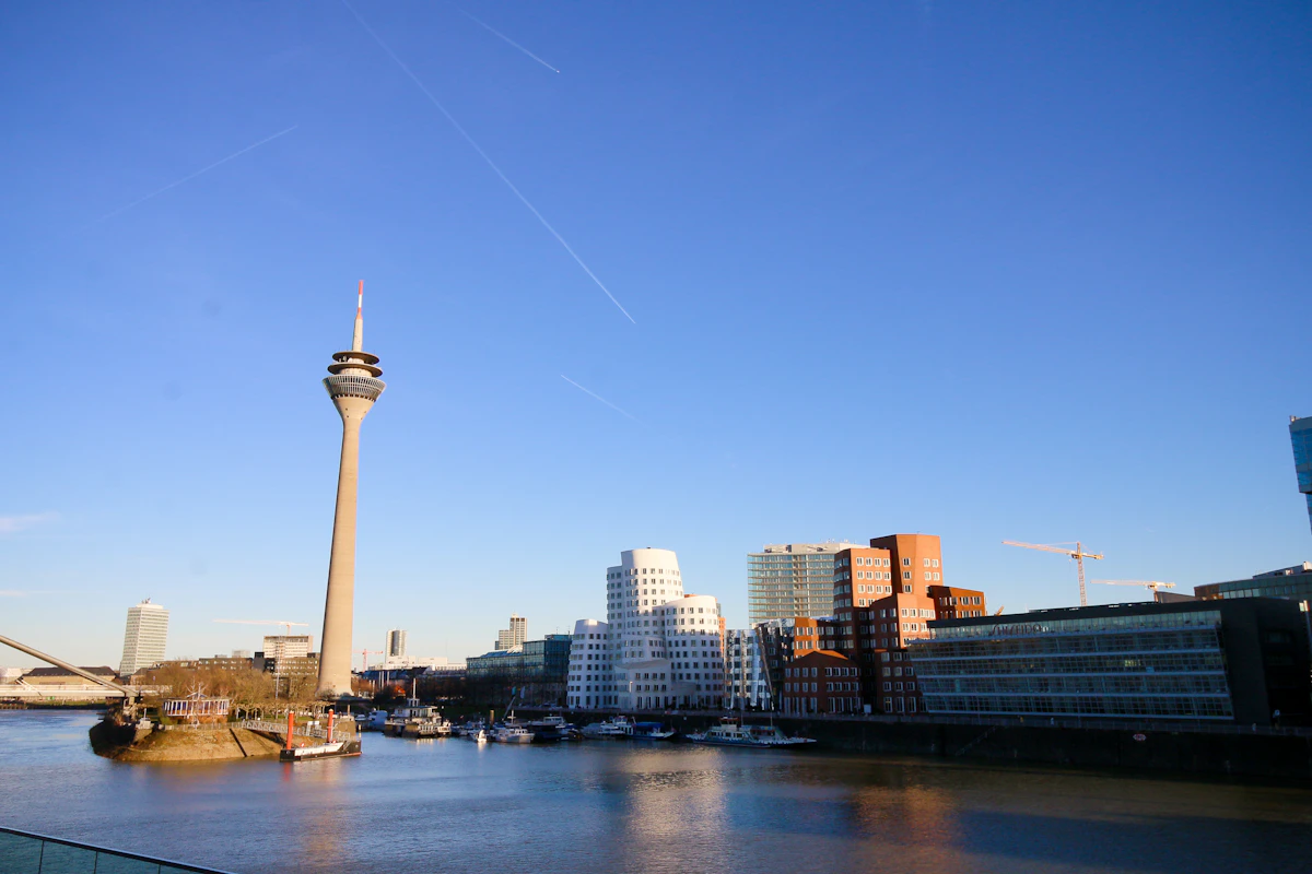 Düsseldorf skyline on the Rhine