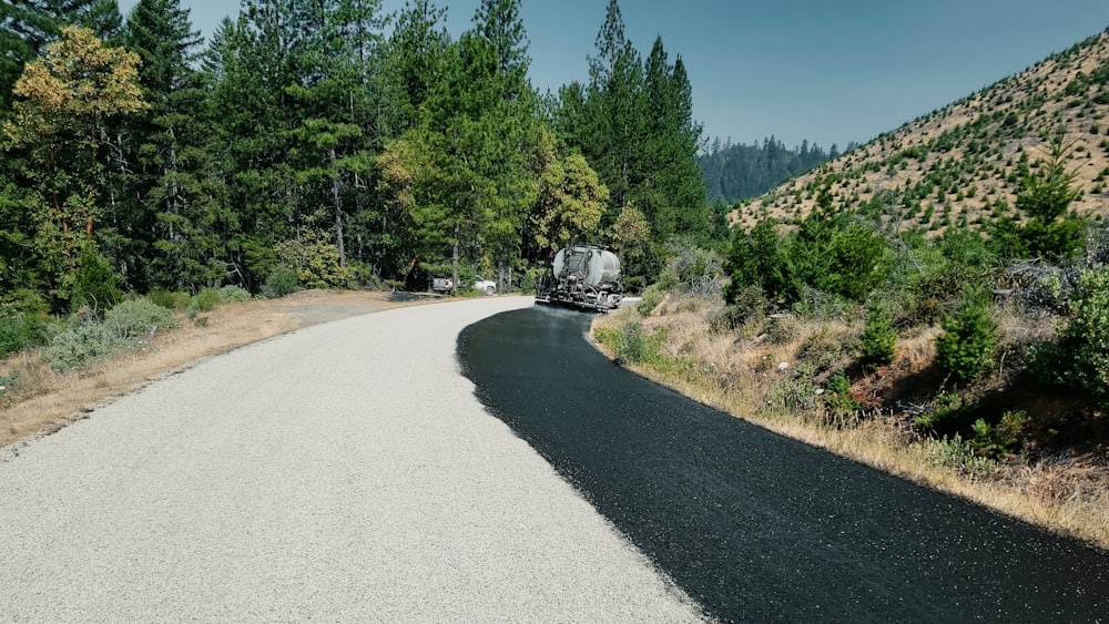 a truck that is sitting on the side of a road