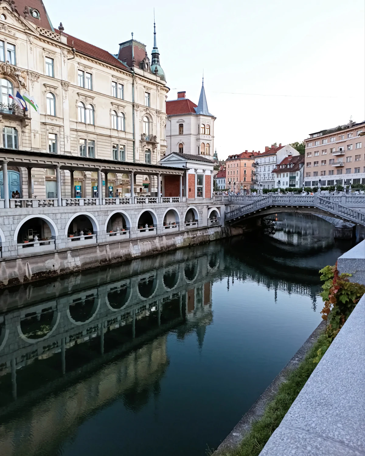 Architecture and the Ljubljanica River in Ljubljana