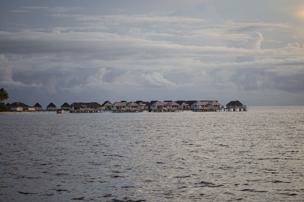 a body of water with a bunch of houses on it