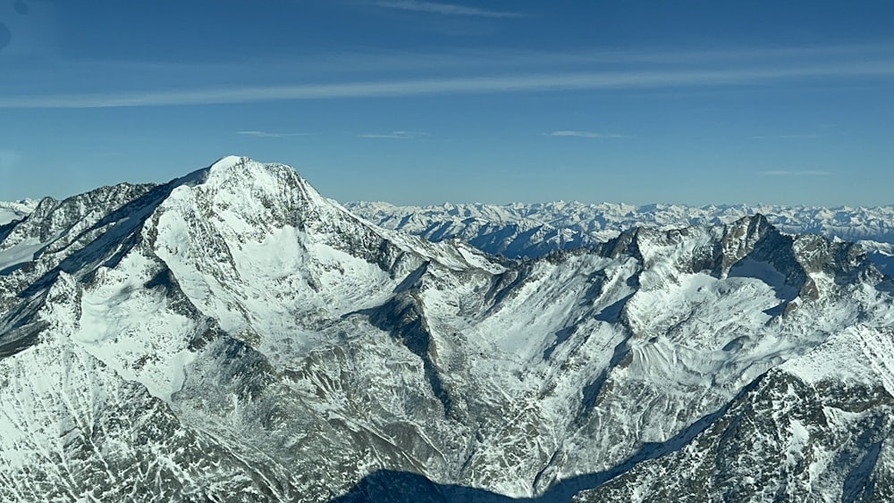 a view of a mountain range from a plane