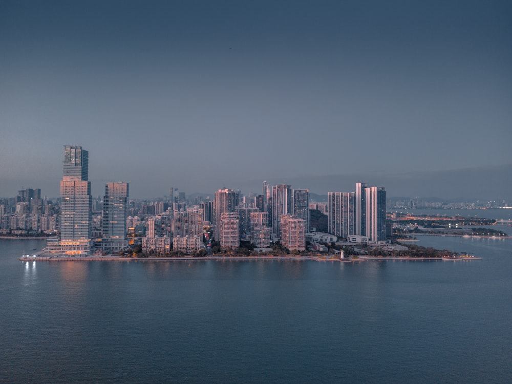 a view of a city and a body of water